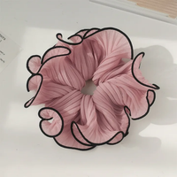 Pleated satin silk extra broad scrunchie