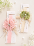 Fancy fascinator vintage bow and pearls baby headband