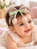 Soft cotton everyday baby headband tulip on bow