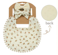 Reversible drool bib with 2 matching headbands