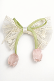 Medium fascinator lace tulip bow