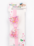 Dancing confetti bow soft baby headband