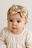 Soft cotton everyday baby headband satin bow