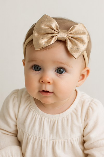 Soft cotton everyday baby headband satin bow
