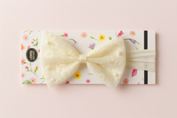 Soft cotton everyday baby headband lace bow