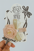 Small rose with ribbon bow fascinator hairclip