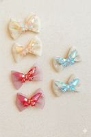 Pack of 6 mini bows with acrylic butterfly - style 1