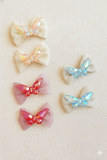 Pack of 6 mini bows with acrylic butterfly - style 1