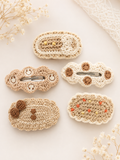 Pack of 5 crochet hair pins - brown