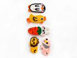 Pack of 5 crochet hair pins - animals
