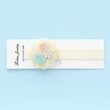 Partywear fascinator double rose baby headband