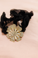 Organza scrunchie with rhynestone flower