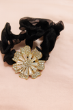 Organza scrunchie with rhynestone flower