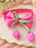 Soft cotton everyday baby headband tulip on bow