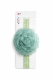 Flower bloom fascinator sibling set - sea green