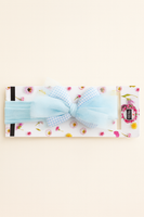 Soft cotton everyday baby headband checks and tulle bow