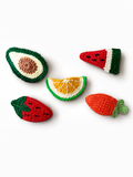 Pack of 5 crochet hair pins - veggies
