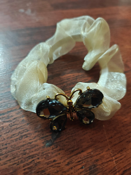 Butterfly jewel organza scrunchie