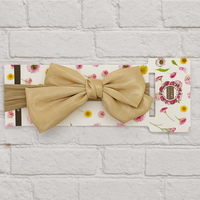 Soft cotton everyday baby headband silk organza bow