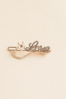 Love Pearl and rhinestone Flower Hair Pin