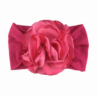 Soft cotton everyday baby headband satin flower