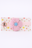 Soft cotton everyday baby headband checks flower