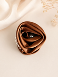 Satin rose fascinator clip