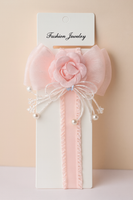 Partywear fascinator rose on bow baby headband