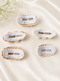 Pack of 5 crochet hair pins - brown