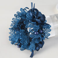 Lace rosette scrunchie