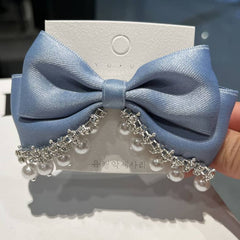 big bow with 2 pearls line