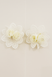 Pair of lace hairclips with roses and lace