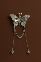 Evening metal butterfly clip with rhynestone and hangings