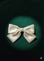 Embossed satin Bow Hair Clip