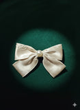 Embossed satin Bow Hair Clip