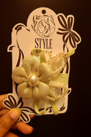 Metallic flower fascinator hairclip