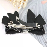 Evening bow with rhinestones and pearls style 2