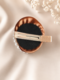 Satin rose fascinator clip
