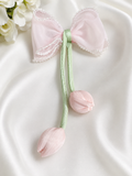 Medium fascinator tulip bow with beads lining