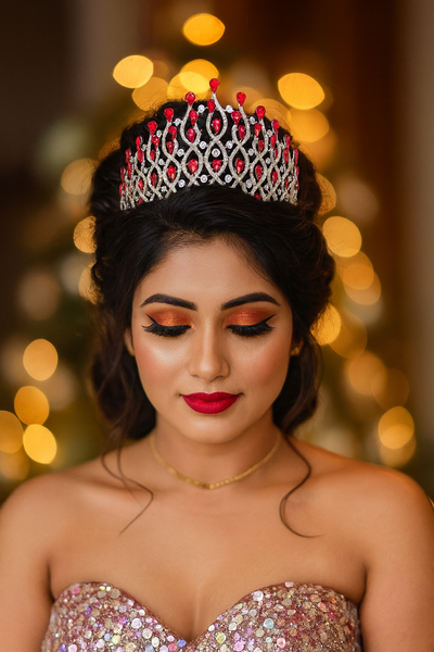 Faux gemstone grand crown