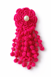 Large crochet flower with hanging vines - fuschia
