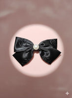 Embossed satin Bow Hair Clip