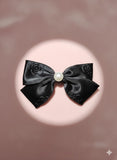 Embossed satin Bow Hair Clip