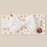 Soft cotton everyday baby headband silk organza bow