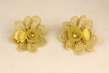 Pair of lace hairclips with roses and lace
