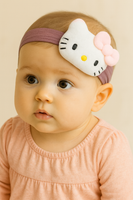 Soft cotton everyday baby headband kitty