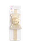 Fascinator satin rose on organza bow baby headband
