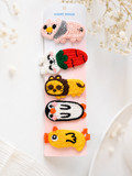Pack of 5 crochet hair pins - animals