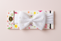 Soft cotton everyday baby headband lace bow