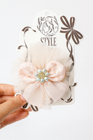 Lace Bow with Pearl Flower fascinator hairclip